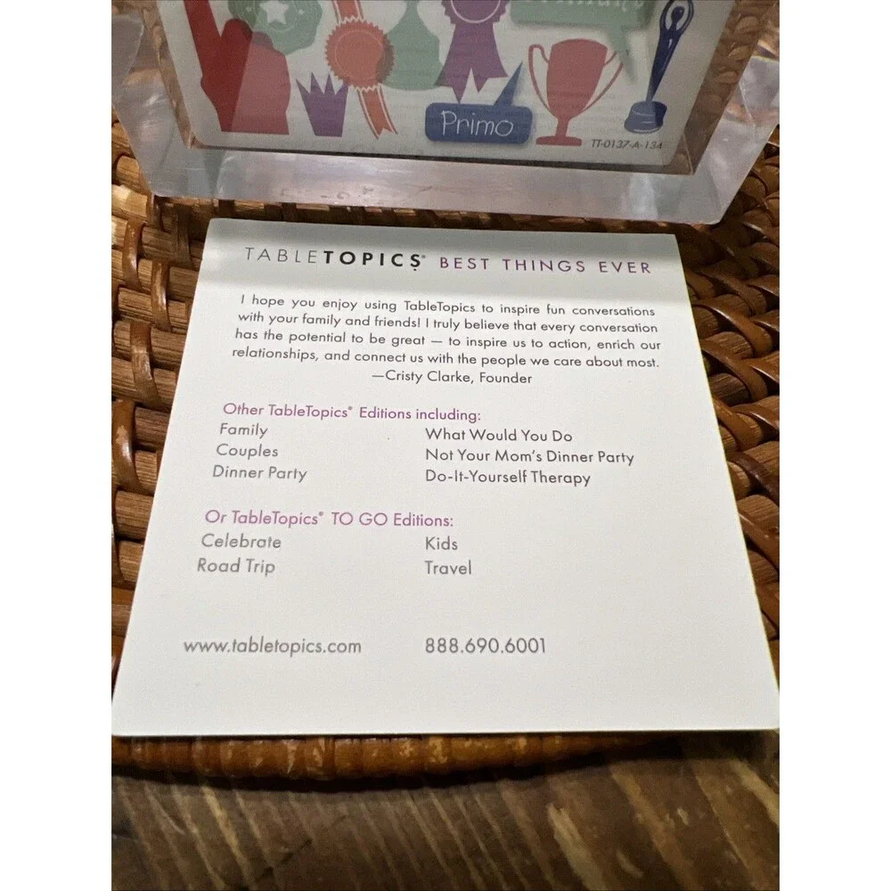Table Topics Game Best Things Ever Version Conversation Starter Card Fun